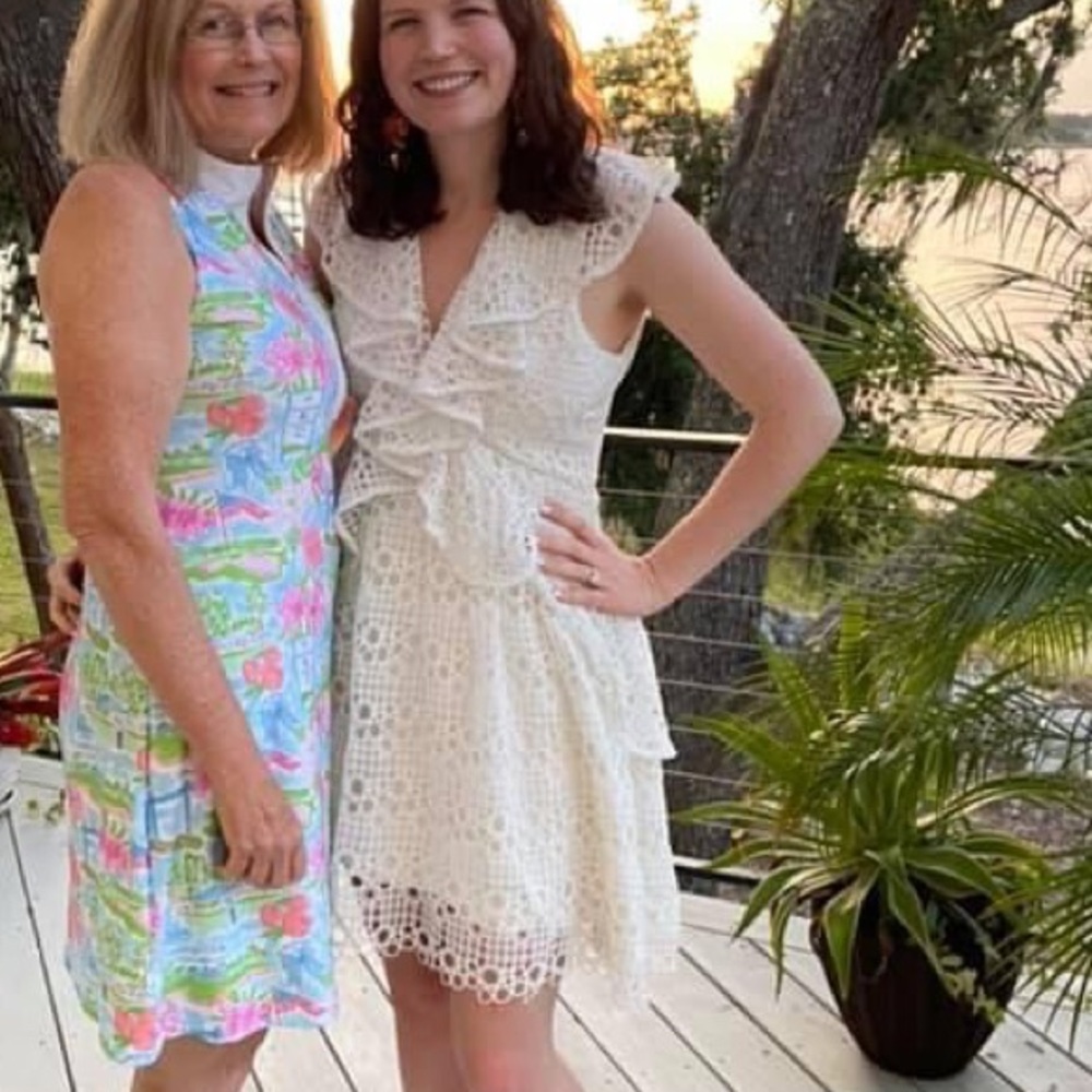 Bridal shower | rehearsal dinner white dress Elliatt Sz L